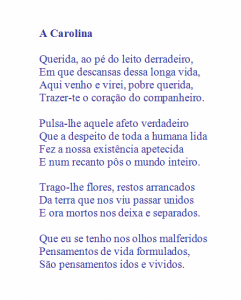 "A Carolina", poema de Machado de Assis