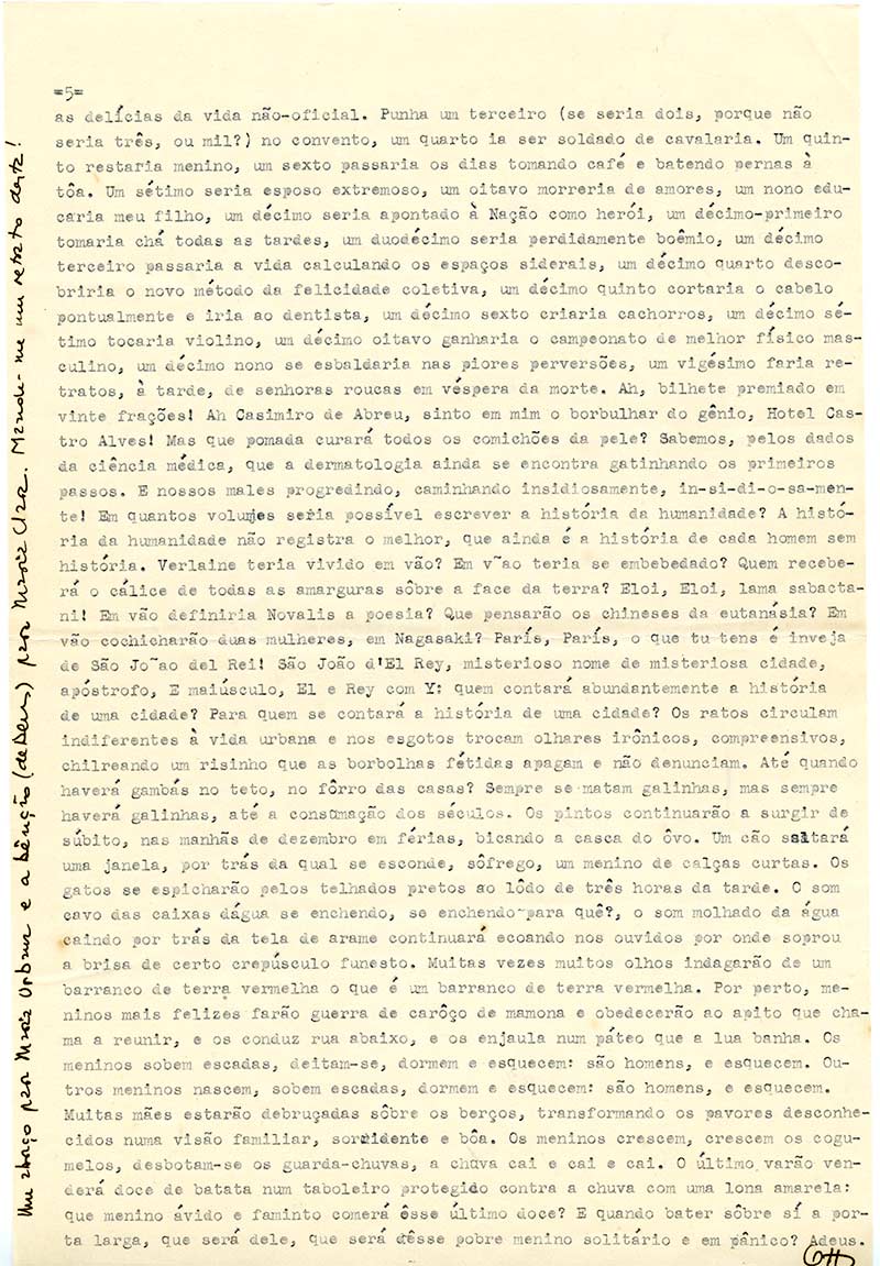 Carta de Otto Lara Resende a Hélio Pellegrino, 1º de junho de 1957. Arquivo Otto Lara Resende / Acervo IMS