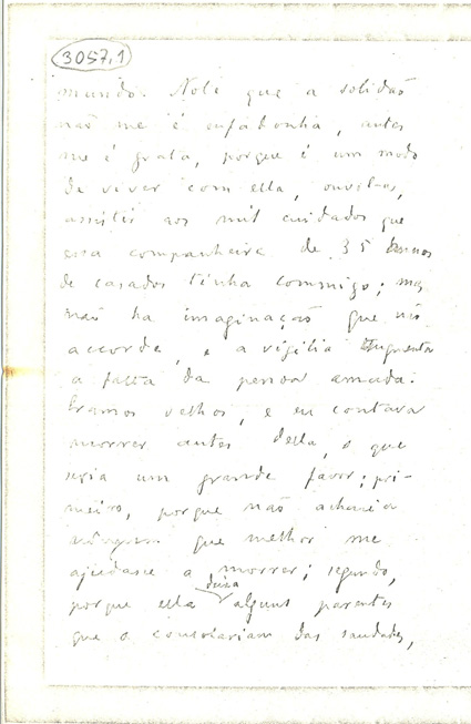 Carta de Machado de Assis a Joaquim Nabuco, 20 de novembro de 1904. Fundação Joaquim Nabuco