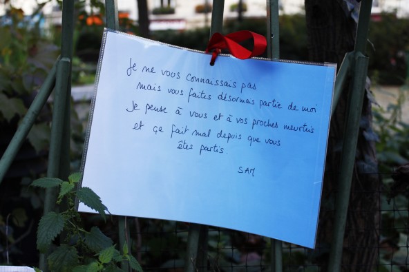 Carta deixada no Bataclan, 2015. Victor Braga