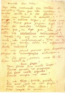 Carta de Ana Cristina Cesar, 7 de julho de 1962. Arquivo Ana Cristina Cesar/ Acervo IMS.