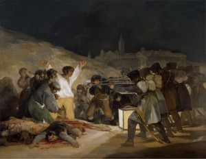 O 3 de maio em Madri ou Os fuzilamentos, 1814, por Francisco de Goya. Óleo sobre tela, 268 x 347 cm. Museu Nacional do Prado
