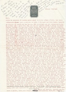 Carta de Fernando Peixoto, 4 de março de 1978. Instituto Augusto Boal