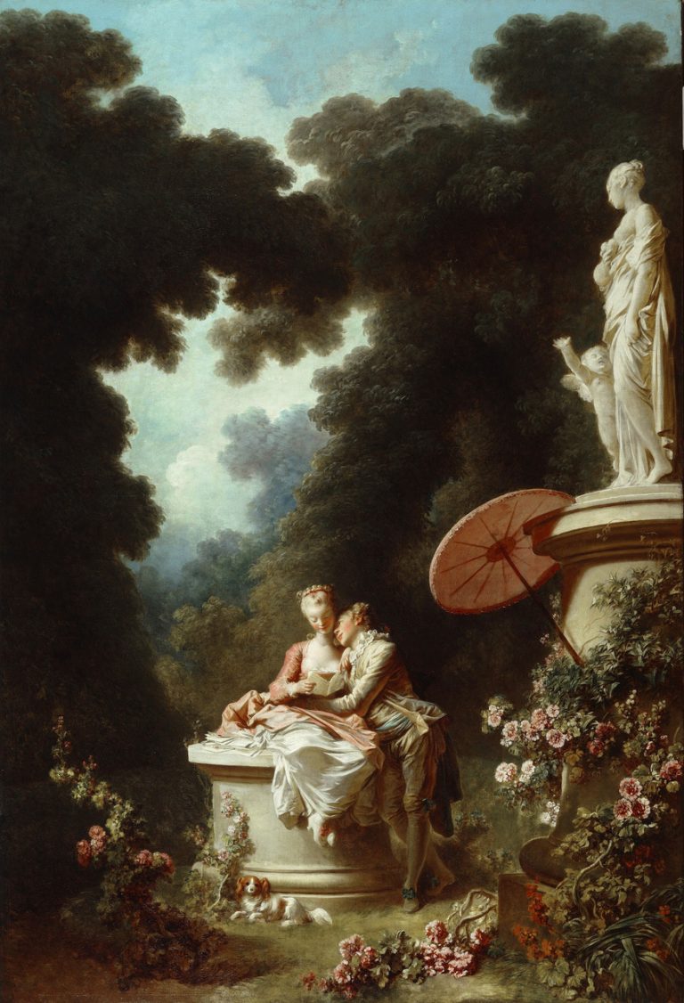 Cartas de amor, 1771-1772, por Jean-Honoré Fragonard. Óleo sobre tela, 317,2 x 216,8 cm. The Frick Collection