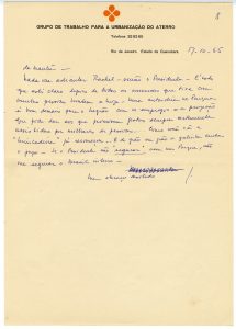 Carta de Lotta Macedo Soares, 16 de outubro de 1965. Arquivo Rachel de Queiroz / Acervo IMS